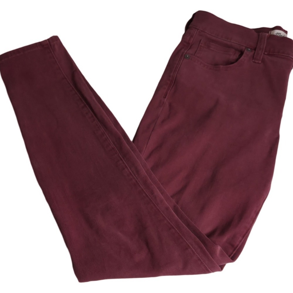 Madewell 9" High-Rise Skinny Jeans Burgundy Casual‎ Comfort Size 27